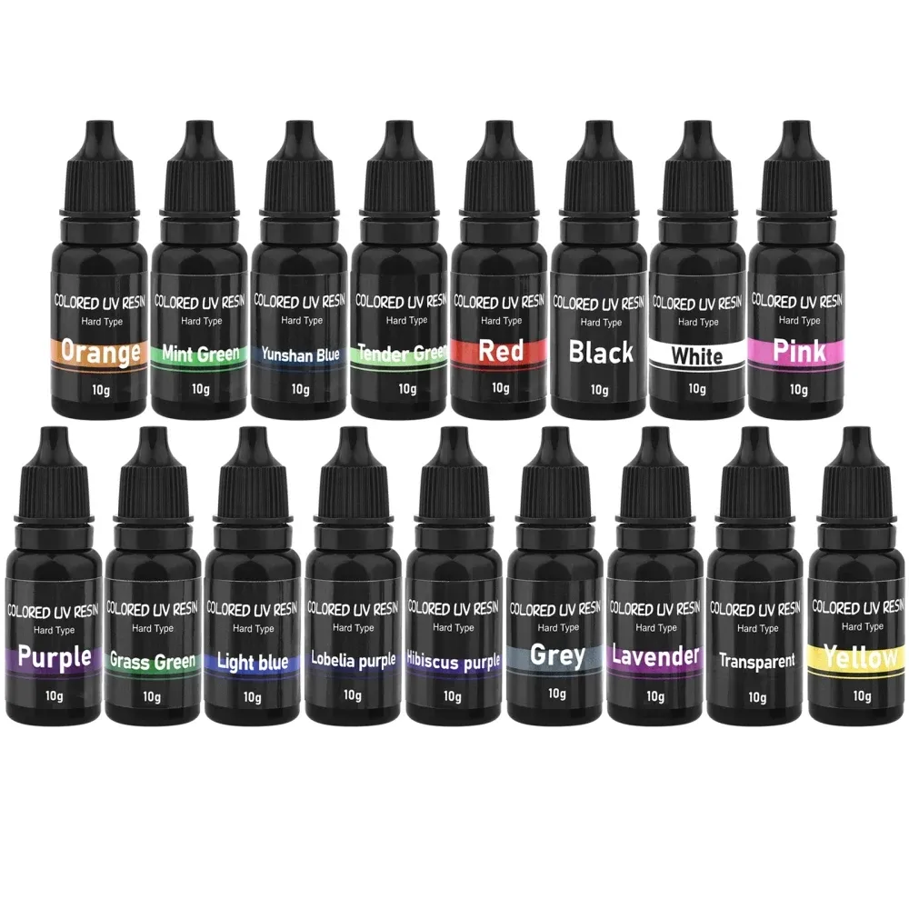 Colle résine UV 10 g durcissement rapide 17 couleurs pour bijoux