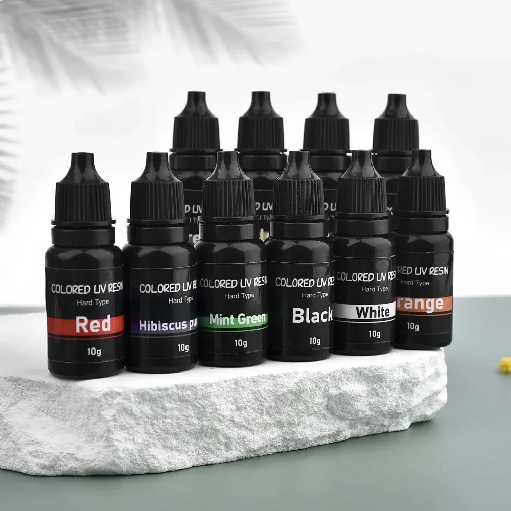 Colle résine UV 10 g durcissement rapide 17 couleurs pour bijoux