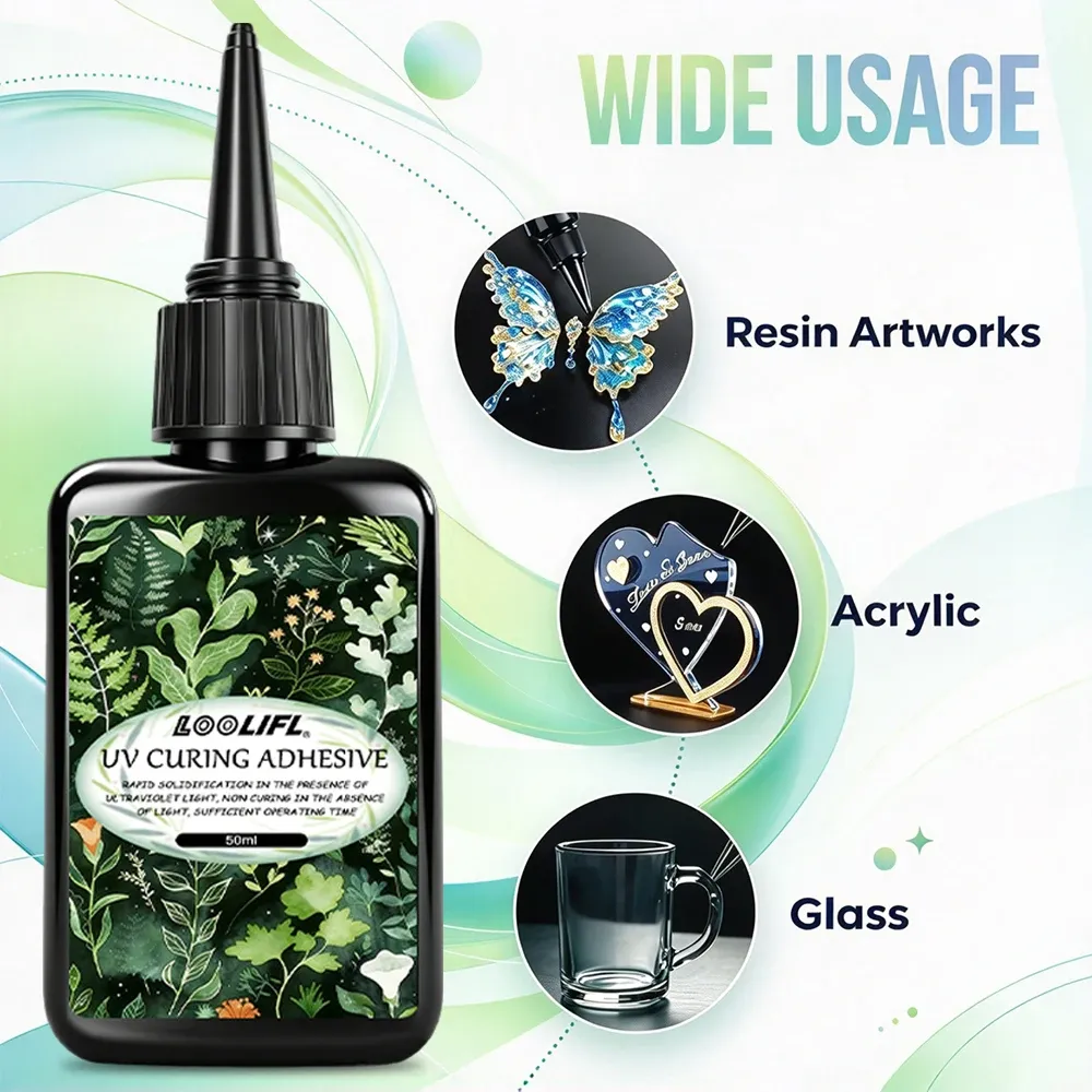 Colle résine UV 50 ml cristal sans jaunissement pour bijoux