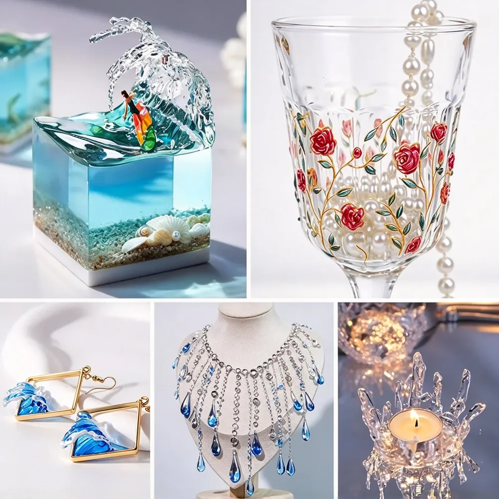 Colle résine UV 50 ml cristal sans jaunissement pour bijoux
