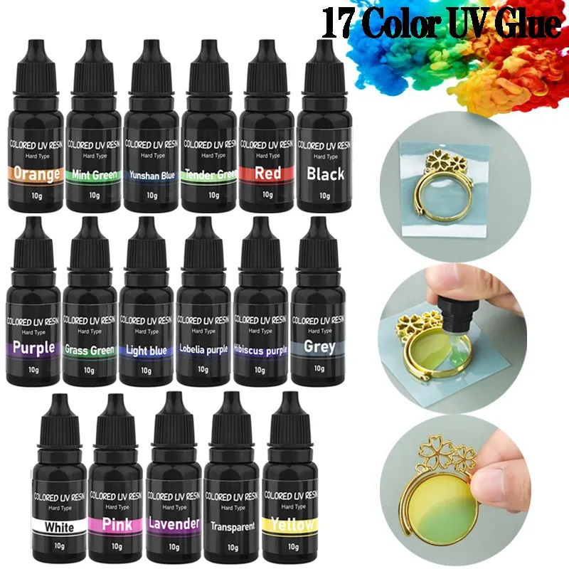 Colle résine UV couleur 10 ml séchage rapide pour bijoux