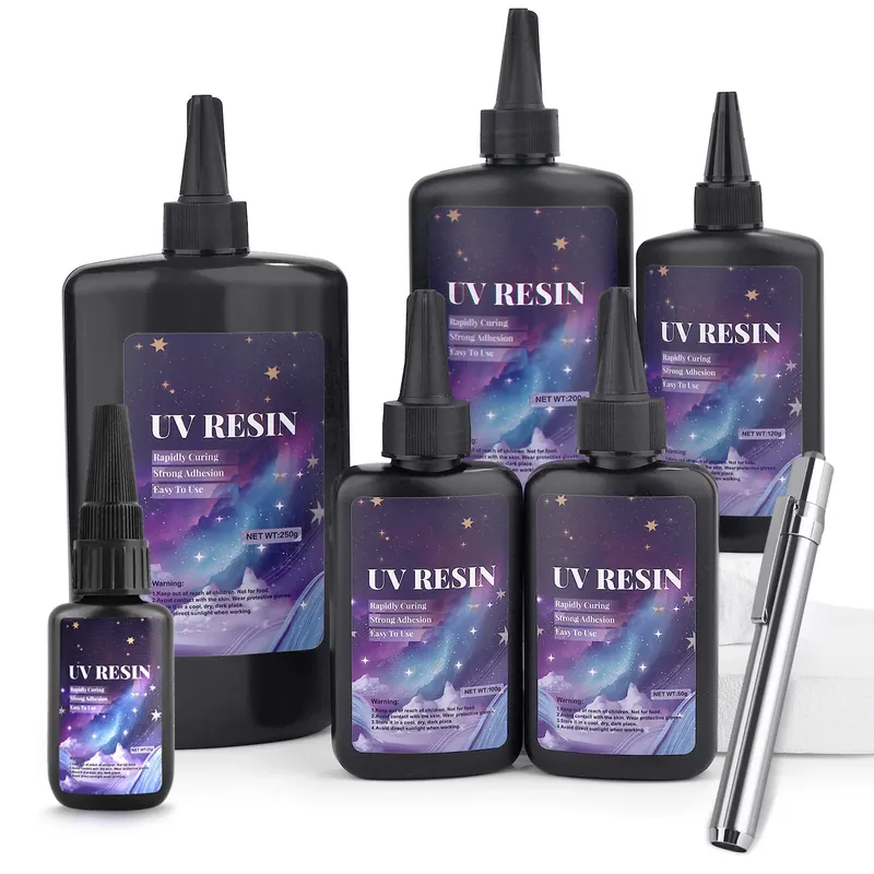 Colle résine UV dure séchage rapide 25 à 250 g pour bijoux DIY