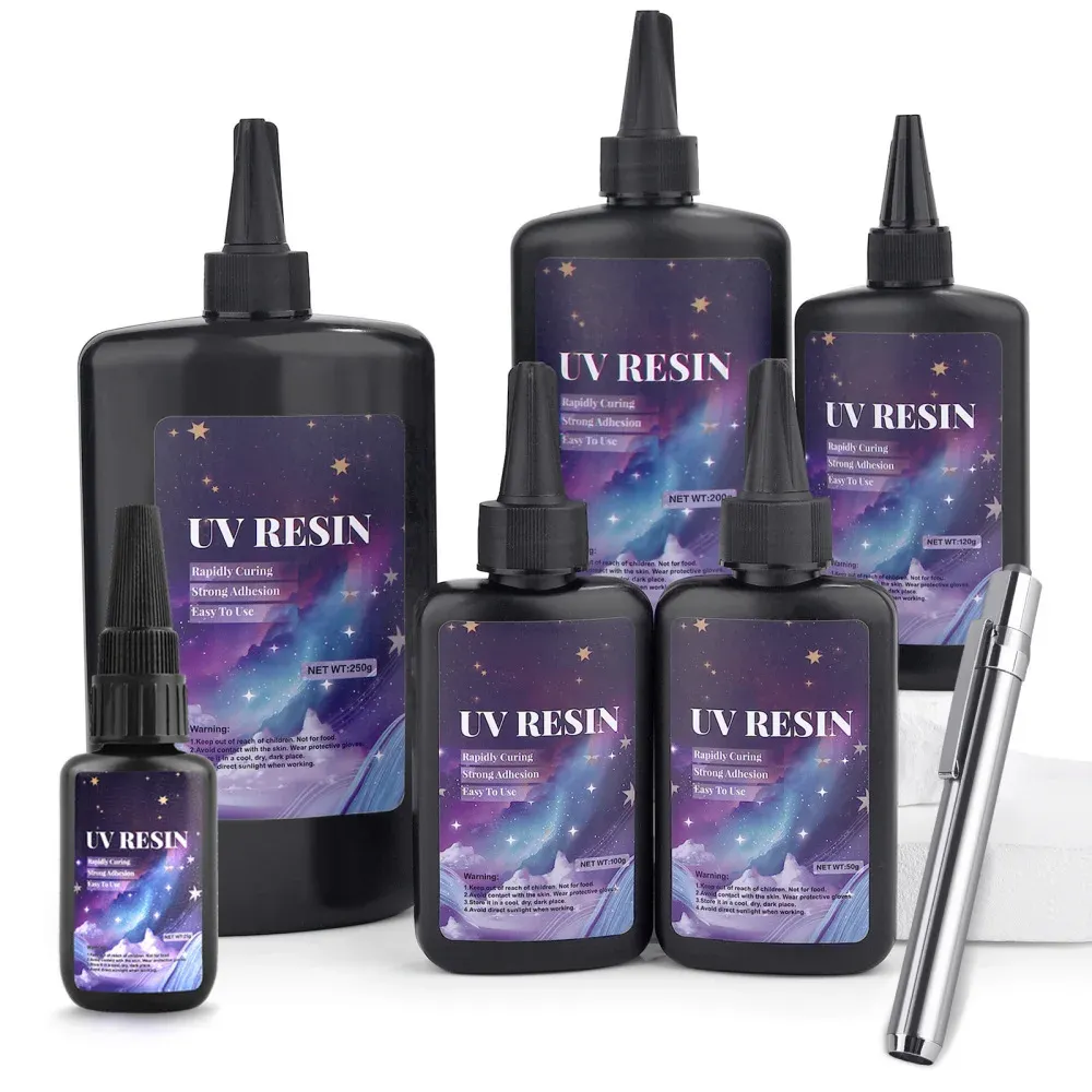 Colle résine UV dure séchage rapide 25 à 250 g pour bijoux DIY
