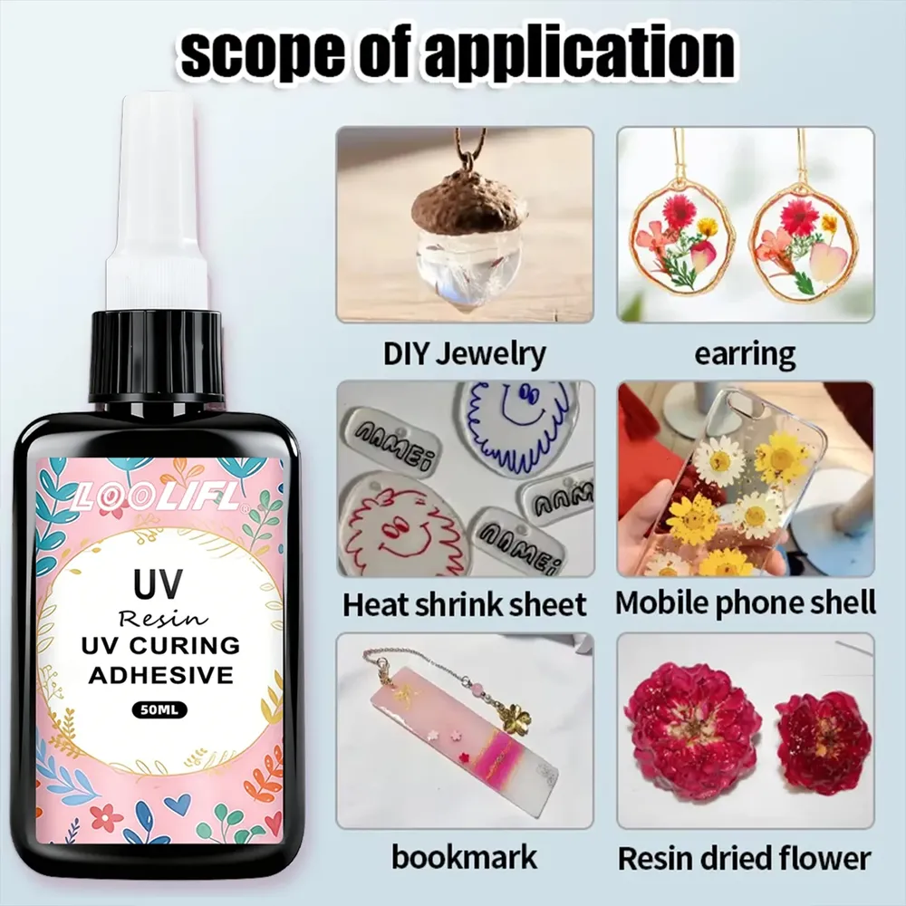 Colle UV polymérisation rapide 50g pour bijoux verre cristal