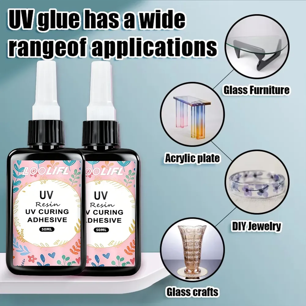 Colle UV polymérisation rapide 50g pour bijoux verre cristal