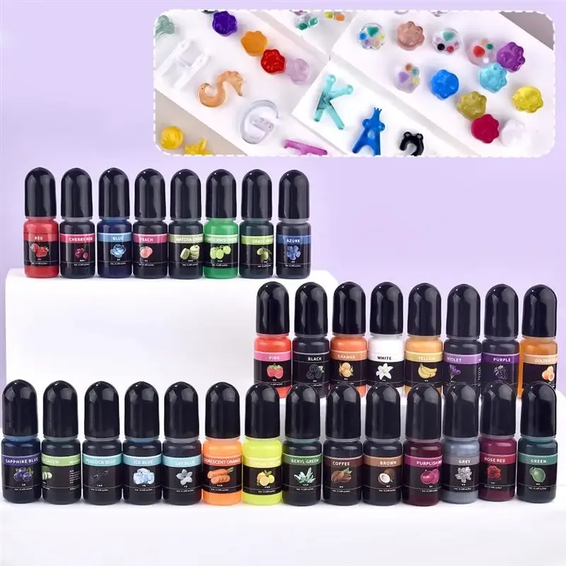 Colorant liquide 30 couleurs pour résine et bijoux