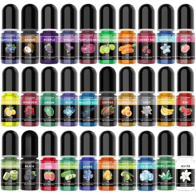 Colorant liquide 30 couleurs pour résine et bijoux
