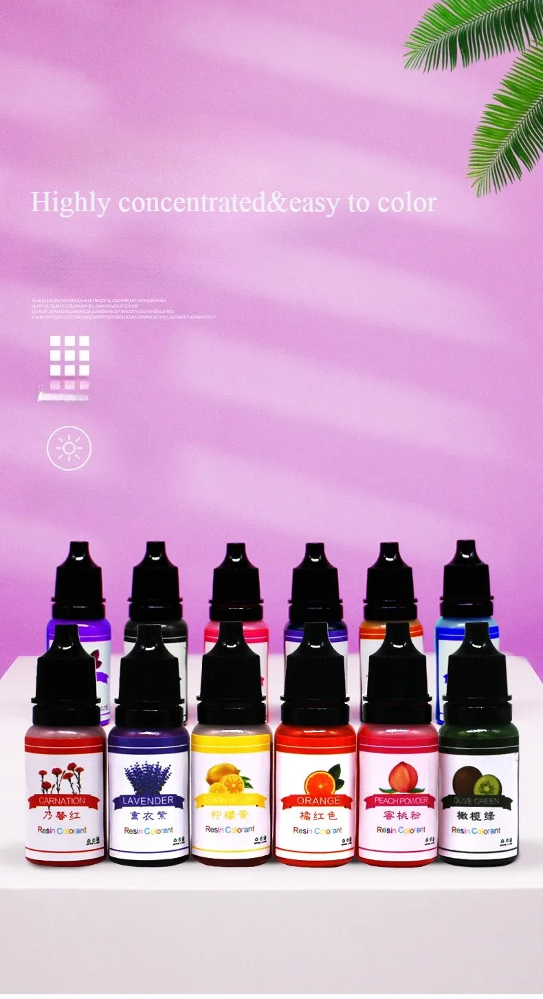 Colorant liquide concentré 12 couleurs pour résine