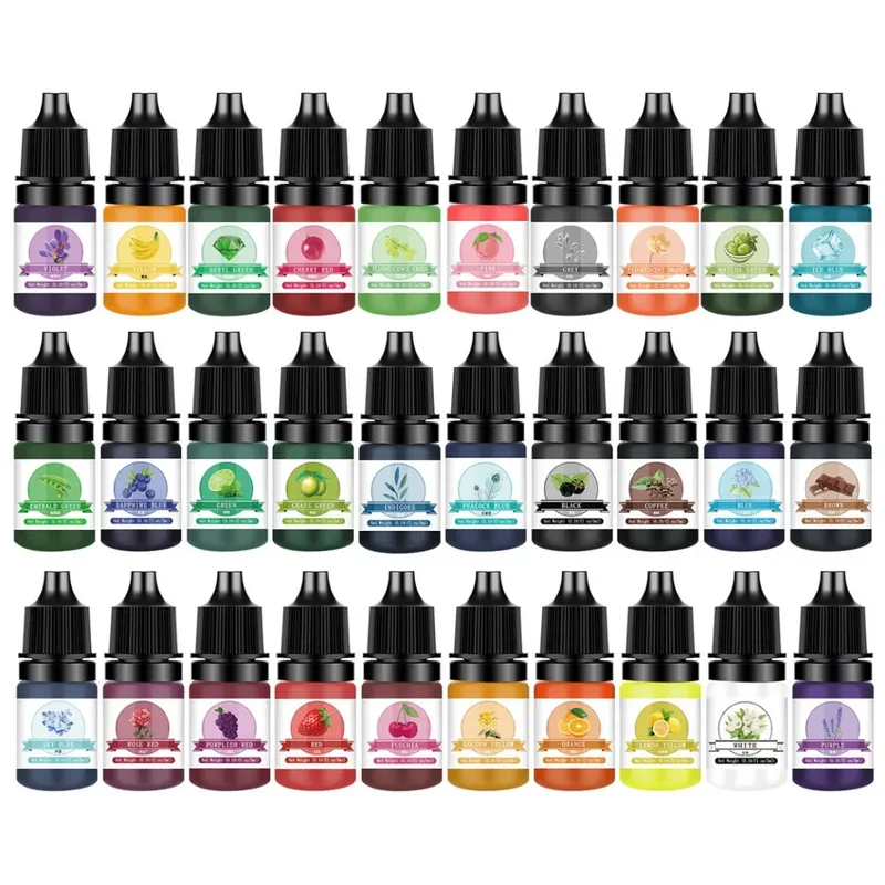 Colorant liquide concentré translucide 10 couleurs pour résine