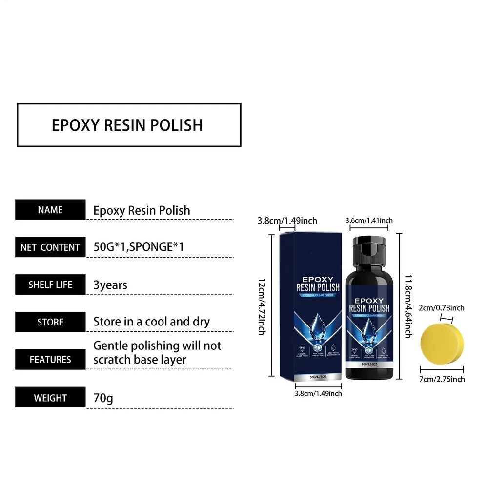 Composé de polissage résine époxy 50 g réparation meubles