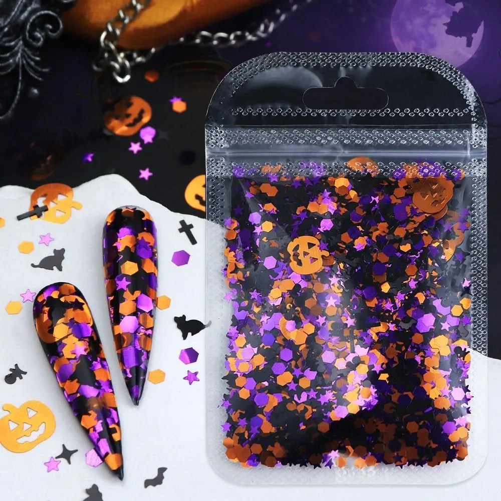 Confettis paillettes Halloween pour résine 10g