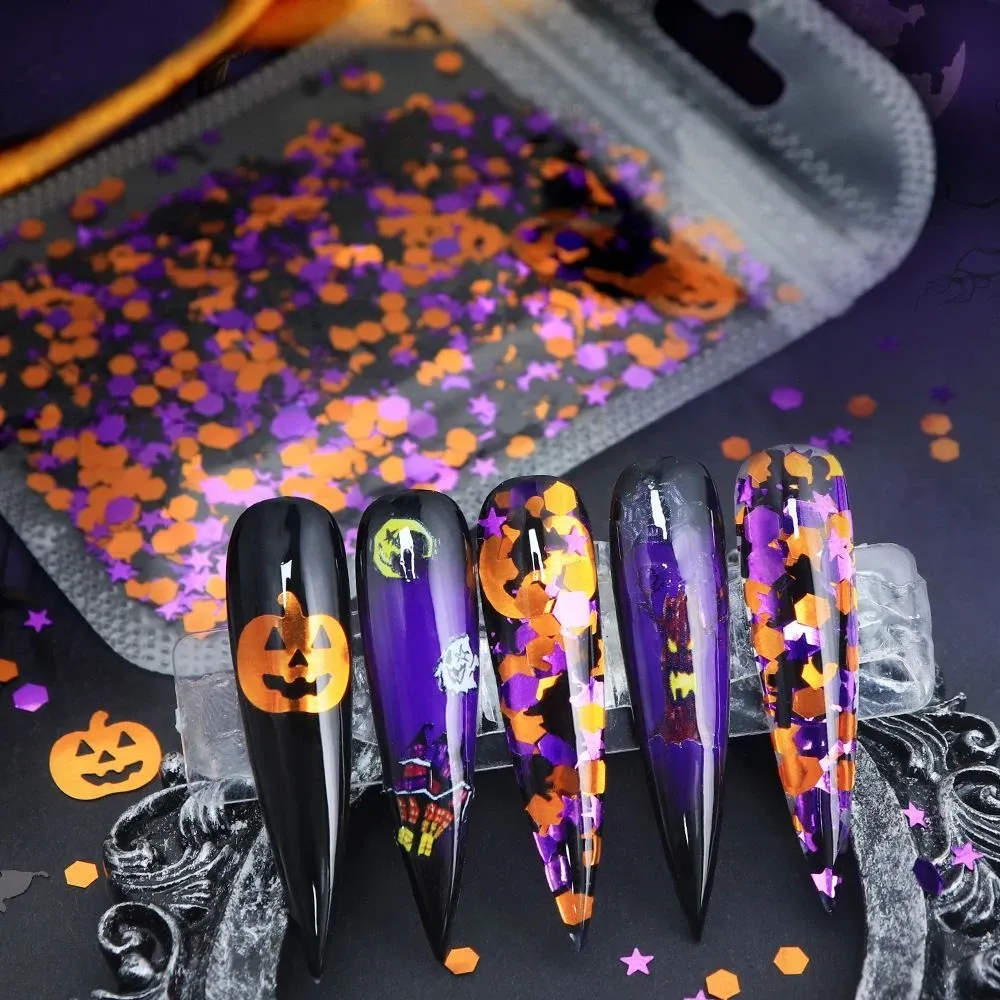 Confettis paillettes Halloween pour résine 10g
