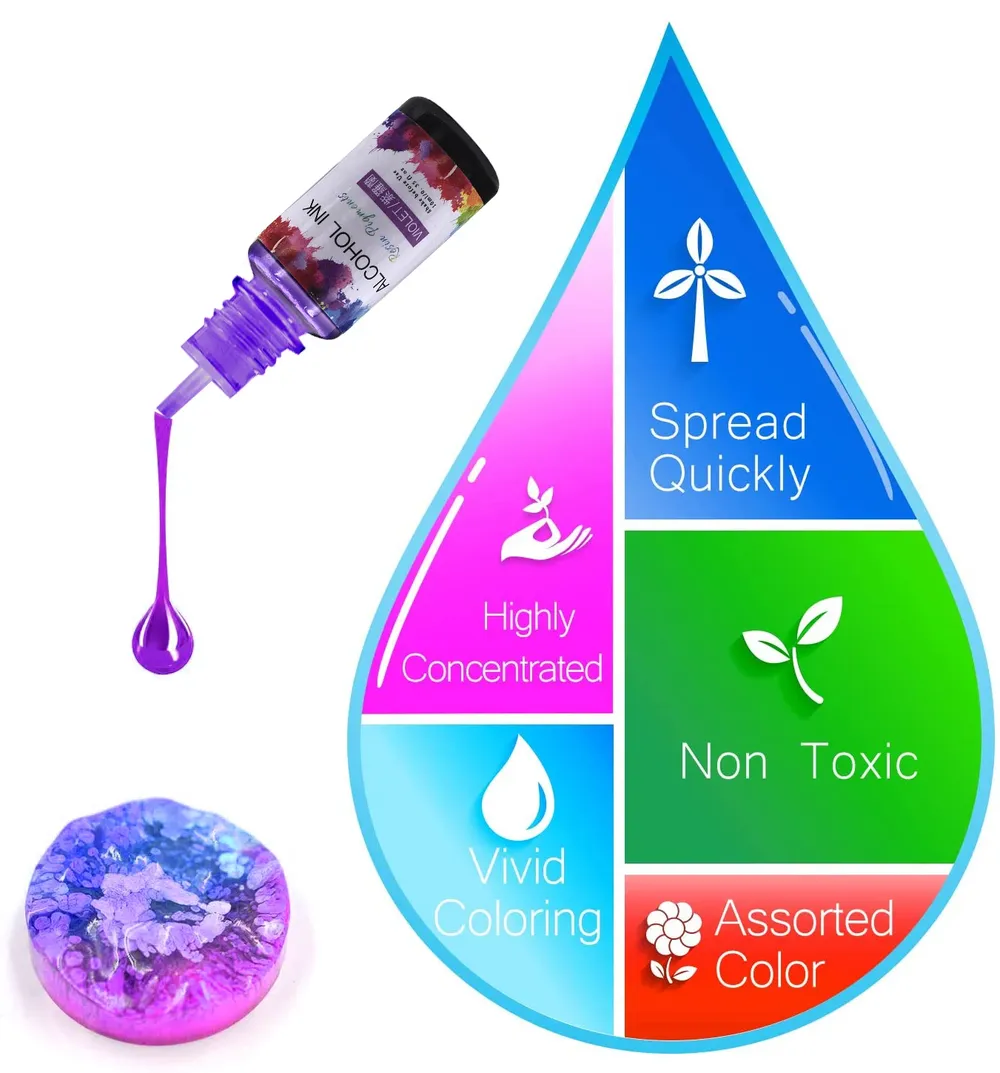 Encre alcool 10 ml pour résine époxy et bijoux
