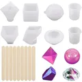 Ensemble 10 moules résine, tasse, savon, cendrier, pot fleur – Couleur Ensemble de 18 moules uniquement