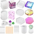 Ensemble 10 moules résine, tasse, savon, cendrier, pot fleur – Couleur Ensemble de 28 moules uniquement