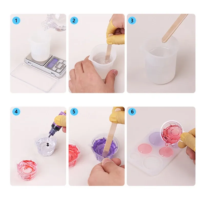 Ensemble moules silicone rond et ovale pour bijoux