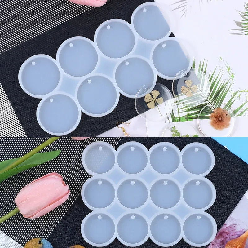 Ensemble moules silicone rond et ovale pour bijoux