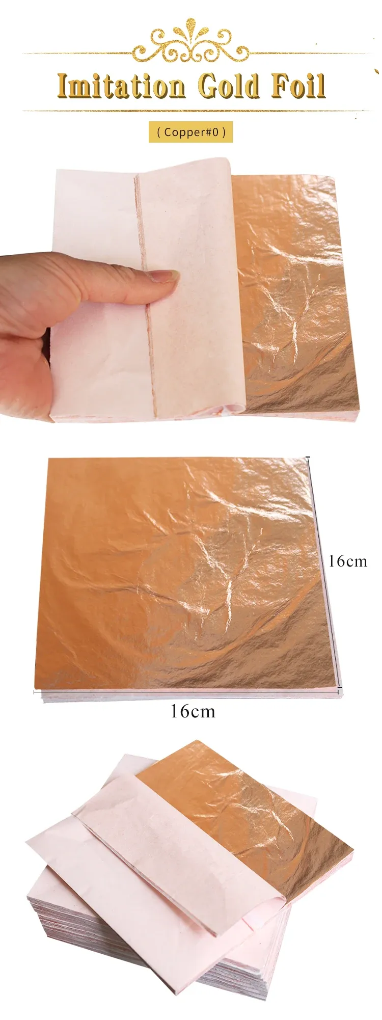 Feuille cuivre pur 14 et 16 cm pour dorure artisanat