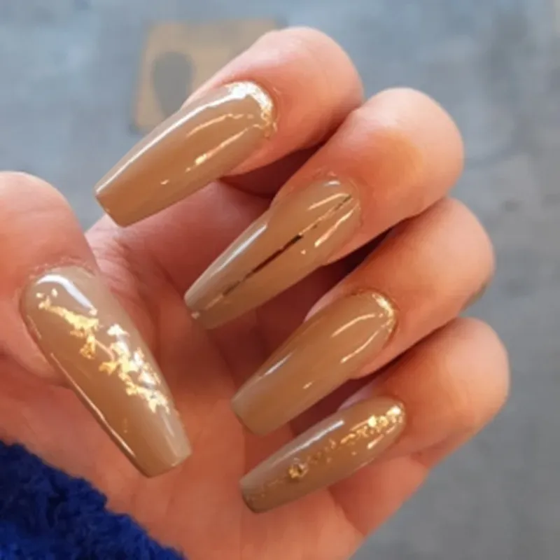 Feuilles d'imitation cuivre or rose argent pour nail art