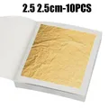 Feuilles d'or pur 24 carats 2,5 à 6 cm pour artisanat – Couleur 2.5x2.5cm-10PCS