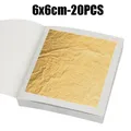 Feuilles d'or pur 24 carats 2,5 à 6 cm pour artisanat – Couleur 6x6cm-20PCS