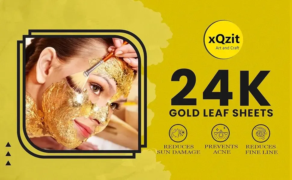Feuilles d'or pur 24 carats 2,5 à 6 cm pour artisanat