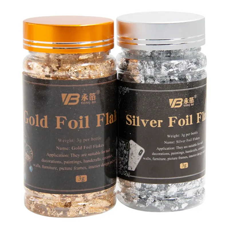 Flocons cuivre et or 3 g pour dorure et Nail Art