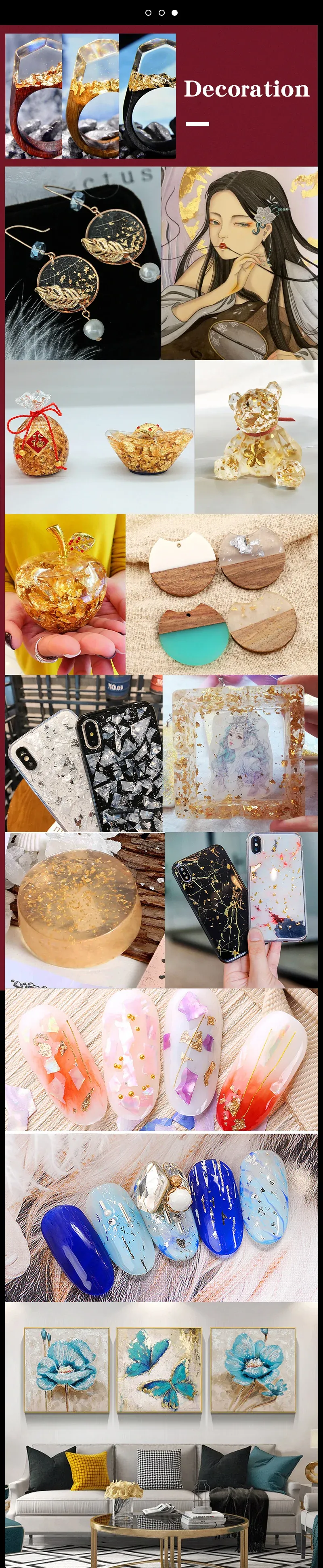 Flocons cuivre et or 3 g pour dorure et Nail Art