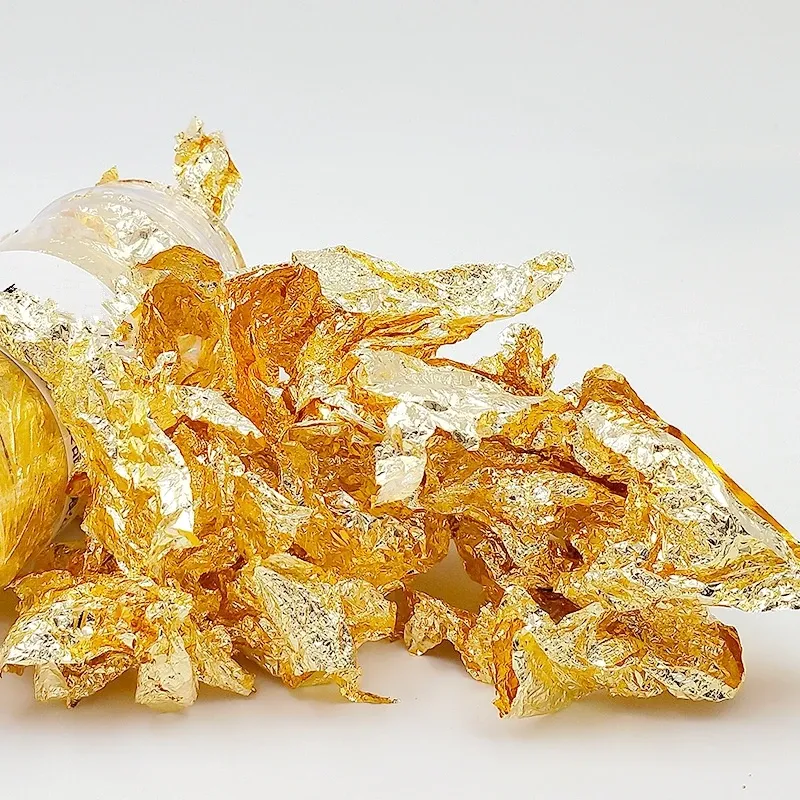Flocons de feuille d'or pur 2 à 5 g pour artisanat