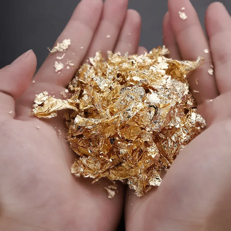Flocons de feuille d'or pur 2 à 5 g pour artisanat