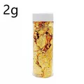 Flocons de feuille d'or pur 2 à 5 g pour artisanat – Couleur Gris clair (2g)
