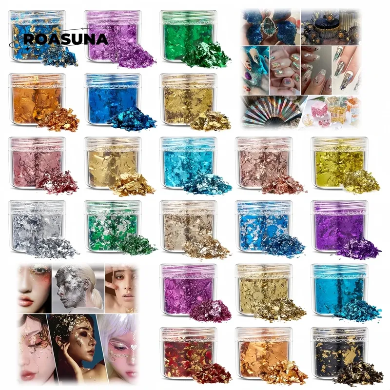 Flocons et paillettes feuilles d'or pour résine et nail art