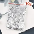 Flocons feuilles d'or imitation 1 à 10 g pour nail art – Couleur 10g slivery