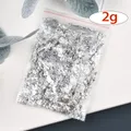 Flocons feuilles d'or imitation 1 à 10 g pour nail art – Couleur 2g slivery