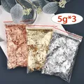 Flocons feuilles d'or imitation 1 à 10 g pour nail art – Couleur 3bags total 15g