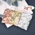 Flocons feuilles d'or imitation 1 à 10 g pour nail art – Couleur 3bags total 6g