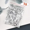 Flocons feuilles d'or imitation 1 à 10 g pour nail art – Couleur 3g slivery