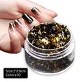 Flocons feuilles noires et or pour nail art et résine – 1