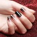Flocons feuilles noires et or pour nail art et résine – 4