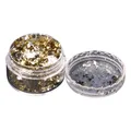Flocons feuilles noires et or pour nail art et résine – Couleur Antique Silver