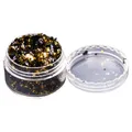 Flocons feuilles noires et or pour nail art et résine – Couleur Black Gold