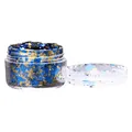 Flocons feuilles noires et or pour nail art et résine – Couleur Blue Gold