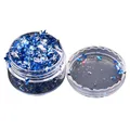Flocons feuilles noires et or pour nail art et résine – Couleur Blue Silver