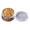 Flocons feuilles noires et or pour nail art et résine – Couleur Champagne Gold