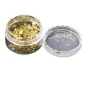 Flocons feuilles noires et or pour nail art et résine – Couleur Champagne Silver