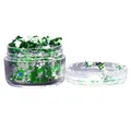 Flocons feuilles noires et or pour nail art et résine – Couleur Green Silver