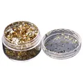 Flocons feuilles noires et or pour nail art et résine – Couleur Light Gold