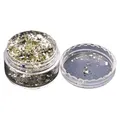 Flocons feuilles noires et or pour nail art et résine – Couleur Lt Champagne Silver