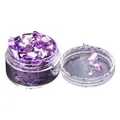 Flocons feuilles noires et or pour nail art et résine – Couleur Peach Purple