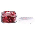 Flocons feuilles noires et or pour nail art et résine – Couleur Red